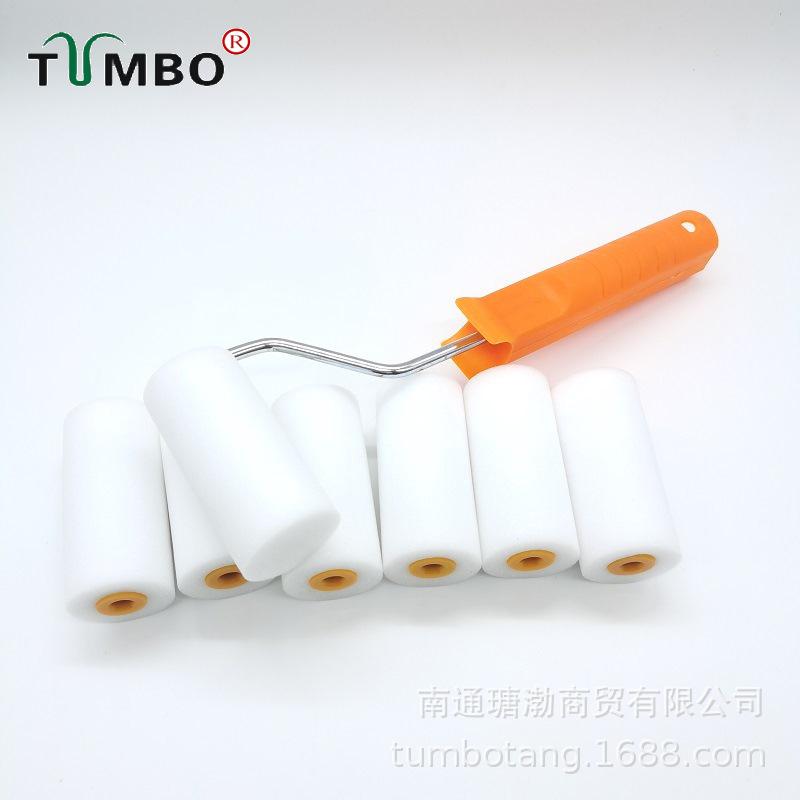 

3-Inch Oily Sponge Roller Brush for Touch-up Painting - Smooth, No Brush Marks, Perfect for Edging 5 White Oily Flat 3-inch + 1 PP Hook Handle