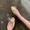 Punkt zweites Haar! Mode vielseitig neue quadratische Spitze quadratische Schnalle Leder hohl einzelne Schuhe Damen flache Schuhe Temperament Pendeln Frühling