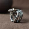 Retro Nordic Giant Snake Jormungand Ring for Women Men Silver Color Animal Rings Trendy Jewelry Accessories