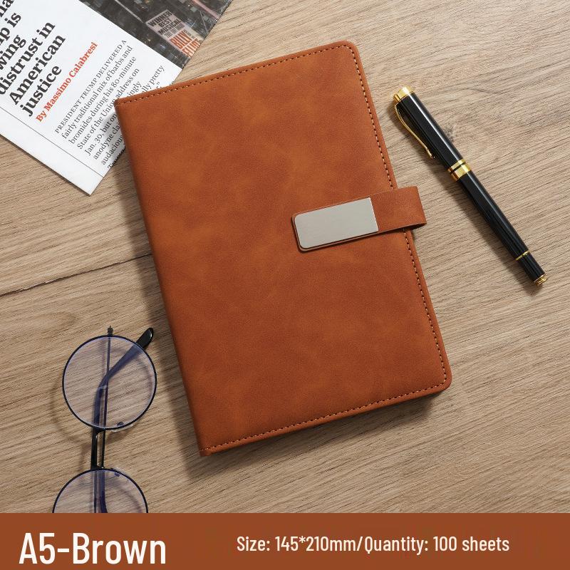 A5 Business Notebook Gift Set: Custom Leather-Feel Buckle Style Diary