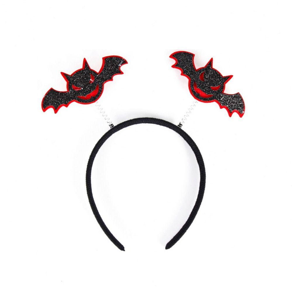 Cerchietto Halloween Ala di Pipistrello Ragnatela Zucca Teschio Fascia Atmosfera Spettrale Cappello da Strega Cerchietto Halloween Palla di Trucco