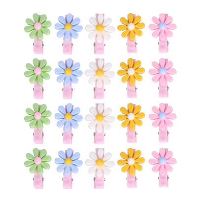 20 Packs of Pet Hair Clips Bright Colors Cute Floral Pet Hairpin for Rabbits Dog Cat Puppy