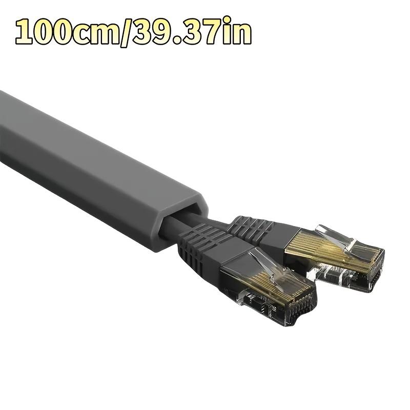 1pc Self-Adhesive PVC Cable Management Tube, Invisible Floor Wire Cover for Desk, Wall & Floor Installation, Home Decor Cable Concealment Channel