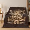 Tree of Life Nordic Mythology Yggdrasil Nature Cartoon Flannel Blanket Soft Throw Blanket for Bedroom Living Room Bed Travel Kid