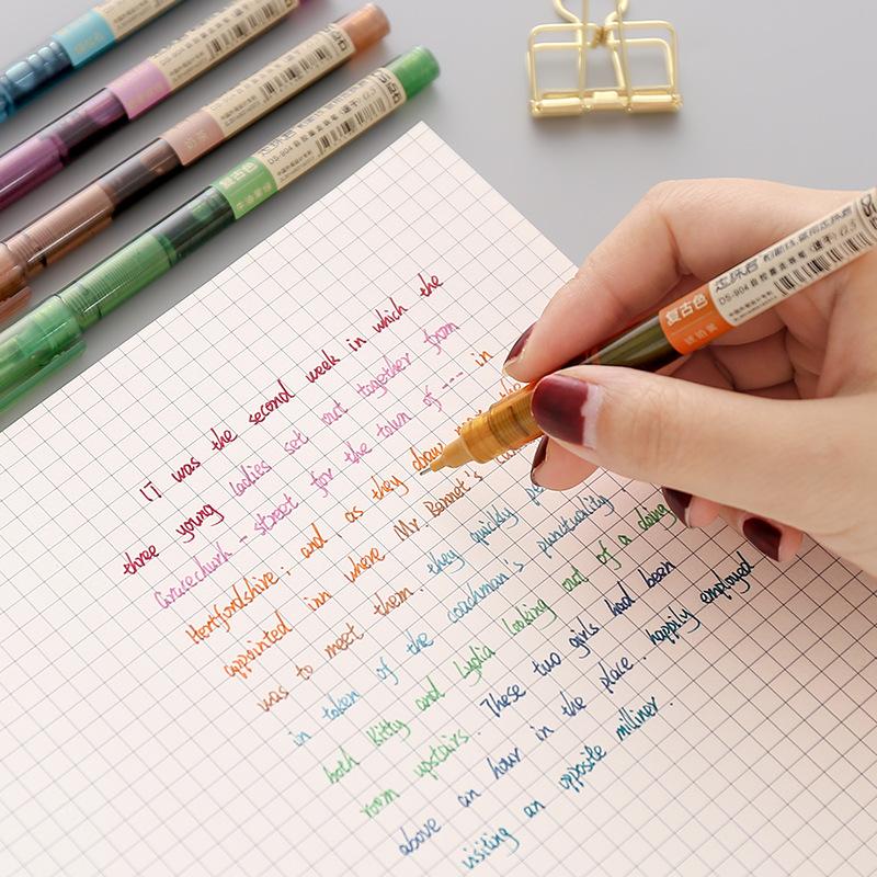 Point Stone Straight Liquid Roller Pen Color Neutral Pen Automatic Ink Student Hand Pen Writing Needle Tube Signature Pen