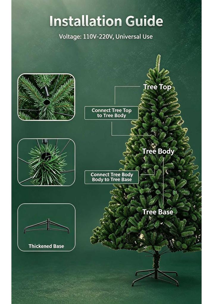 PVC Encrypted Christmas Tree with Pointed Top for Mall and Hotel Decorations
