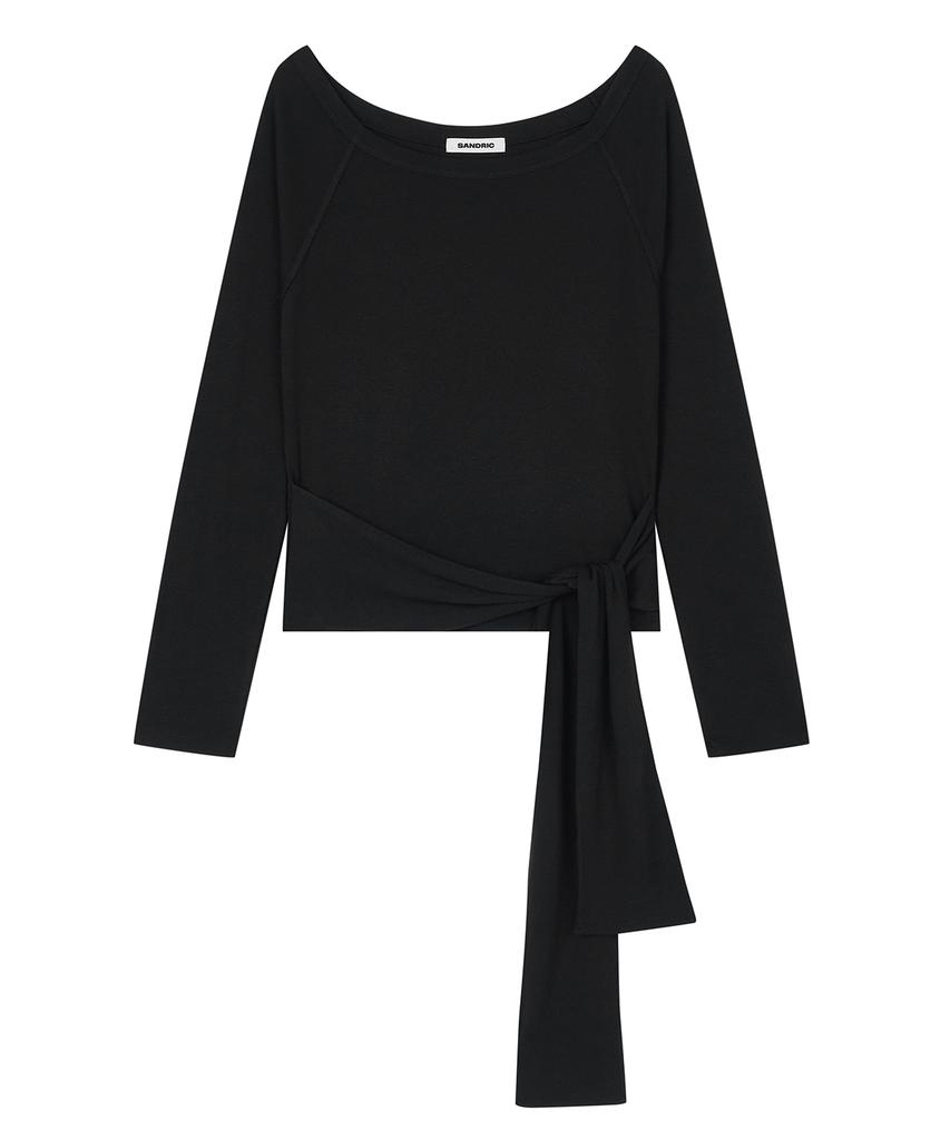 Saendeulig Strap Off Shoulder T_Black