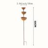 Plant Support Bird Water Feeder Rainwater Collector Metal Garden Stake Yard Ornament  Outdoor