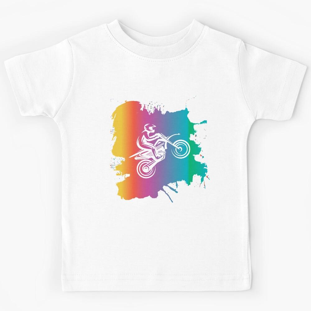 Dirt Bike - Big Splash Color Jumping Motorcycle Kids T-Shirt 150