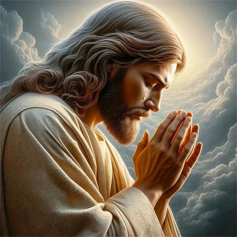 Malowanie diamentowe Nowość Jezus Maryja Pełne okrągłe wiertło Dżety Obraz Haft Portret Kwiat róży Dekoracja ścienna