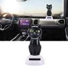 Car Decoration Black Ornament Solar Toy Doll Dancing Cat Figure Bobble Head Doll Shaking Head Cat