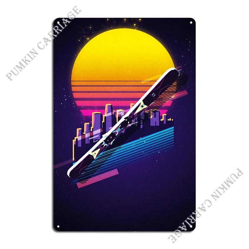 Skiing Metal Sign Poster Party Designs Design Pub Garage Decoration Funny Tin Sign Poster 20x30cm（7.8x11.8inch）