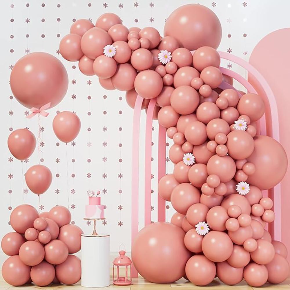 Reteo Rosa Luftballons Girlande Bogen Weiß Silber Latexballon Set Babyparty Geschlechtsenthüllung Hochzeit Jahrestag Dekoration Globos