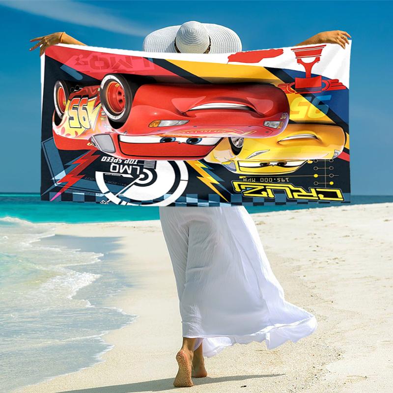 Lightning McQueen Beach Towel Outdoor Camping Beach Towel for Vacation Swim Outdoor Pool Absorbent Bath Towel