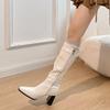 New Autumn  Retro Versatile Pointed Toe Slim and Heightened Fashion Boots Women's Long-thigh Boots