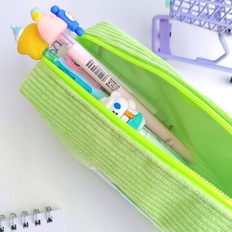 Large Capacity Pencil Bag Japanese Styles Pencil Case Pen Pouch Corduroy Pencil Pouch Pen Case School Office Supplies