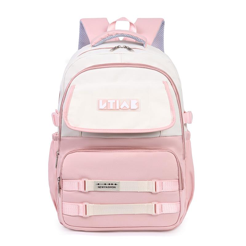 

School bag 2025 new women s backpack college style junior high school student casual backpack розовый