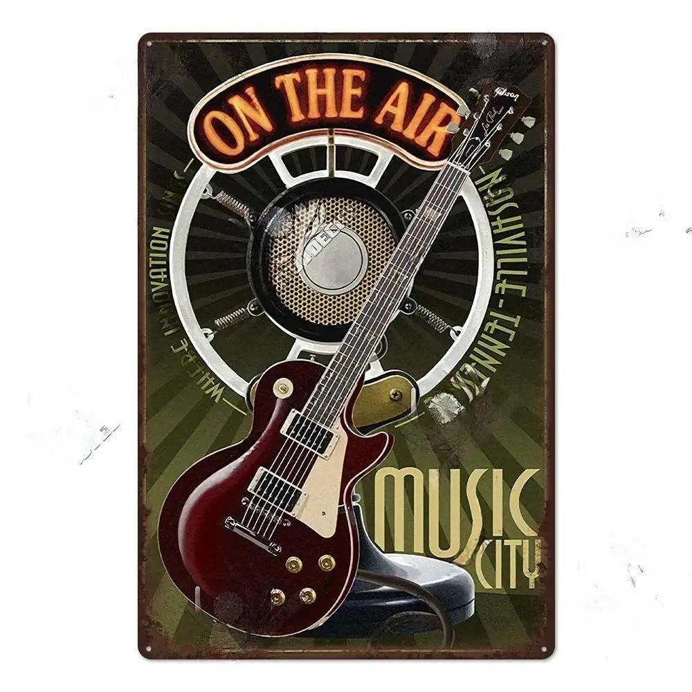 Vintage Musik Blechschild Rock Poster Plakette Metall Retro Wandkunst Dekoration Aufkleber für Bar Pub Man Cave Eisengemälde