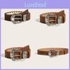 Metal Carved Fashionable Buckle Women Casual Suede Waist Belt For Daily Use