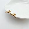 Exquisite Golden Crescent Moon Stud Earrings for Women - Niche Design with Stainless Steel Ear Pins