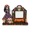 Bunte Festival Tischdekoration Totentag Fotorahmen, Lebendiger Blumiger Zuckerknochen Muster Druck, Dia De Los Muertos Tischdisplay Mexikanische Katrina