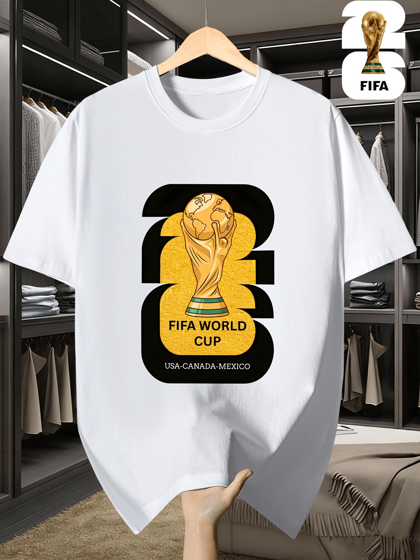 2026 USA-Canadian Cup, FIFA Football Print Men s Short-sleeved T-shirt, Fashionable and Trendy Summer Top, a Must-have for Football Fans, S белый