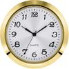 Hicarer 1.8 Inch (45 Mm) Round Quartz Clock Insert with Arabic Numerals Fit 1.6 Inch (40 Mm) Diameter Hole (Gold Bezel)