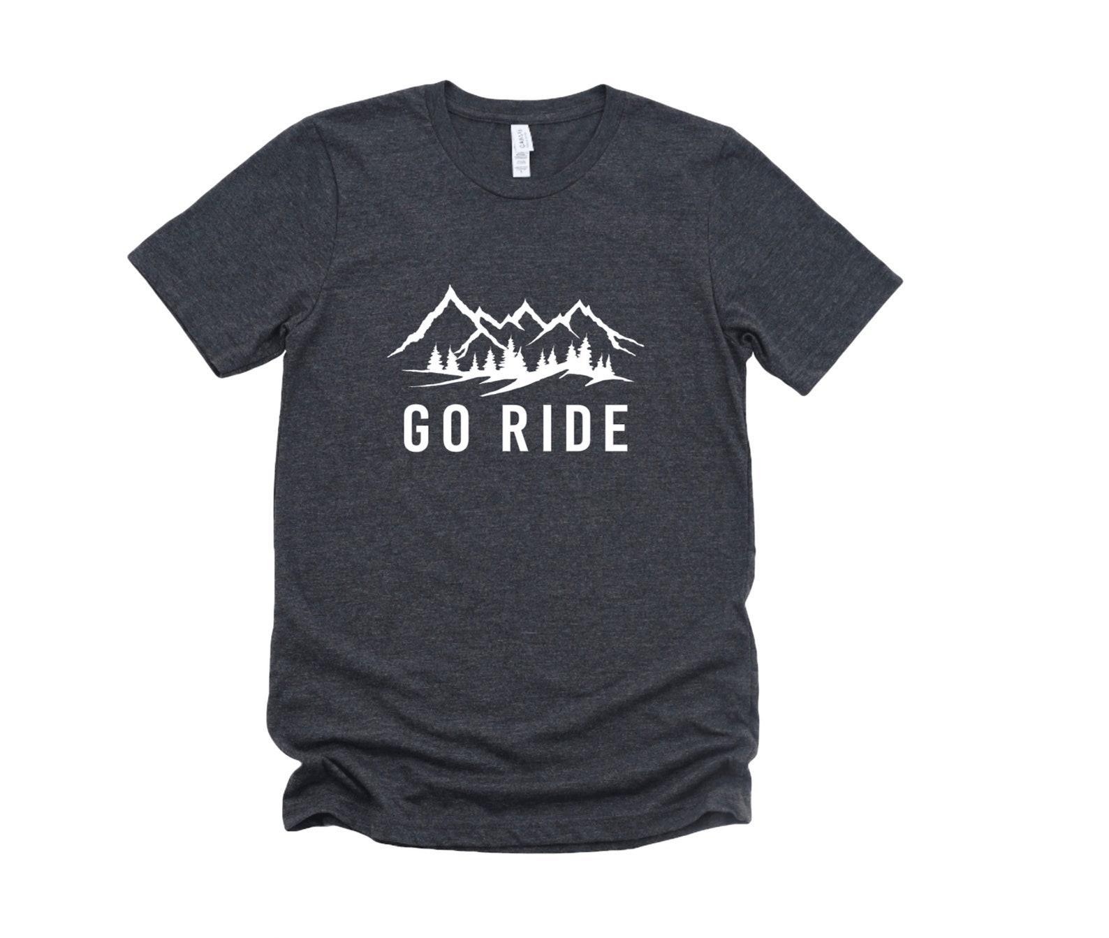 Go Ride Unisex Graphic Tee, Short Sleeve T-Shirt, Dirt Bike, Mountains, Bike 3XL