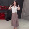 2024 Summer European & American Solid Color Slimming Shirt & High Waist Midi Skirt Casual Set