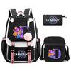 3Pcs/set Anime Cartoon 26 English Letter Printed Backpack with Shoulder Bag for Teenager Student Girl Boy Bookbag Large Capacity Travel Bag Kid Gift