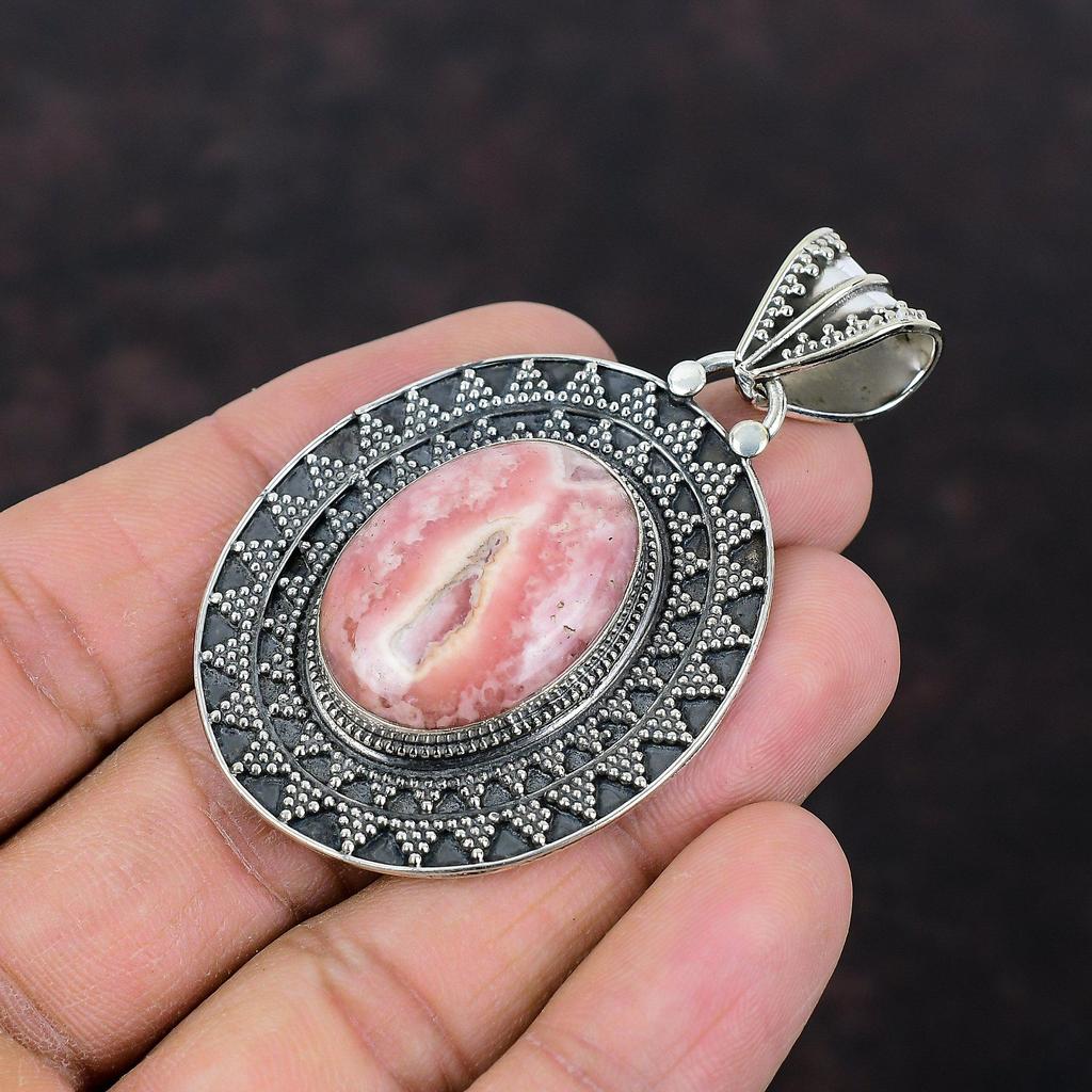 Rhodochrosite Pendant Gemstone Pendant Amazing Jewelry 925 Sterling Silver Pendant Handmade Jewelry Very Pretty Vintage Pendant Gift For Him
