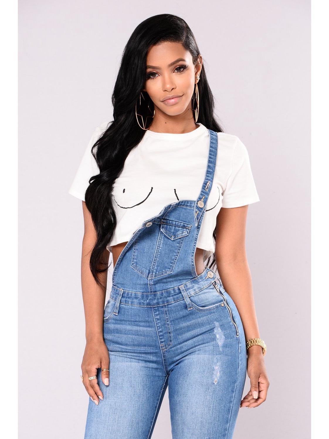 

2025 WIS High-Quality Ripped Butt-Lifting Suspender Crop Hem Jeans 2XL світло-синій колір