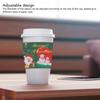 50pcs Cup Sleeve Disposable Efficient Heat Insulation Paper Hot Drink Holder Festival Pattern Adjustable for Christmas