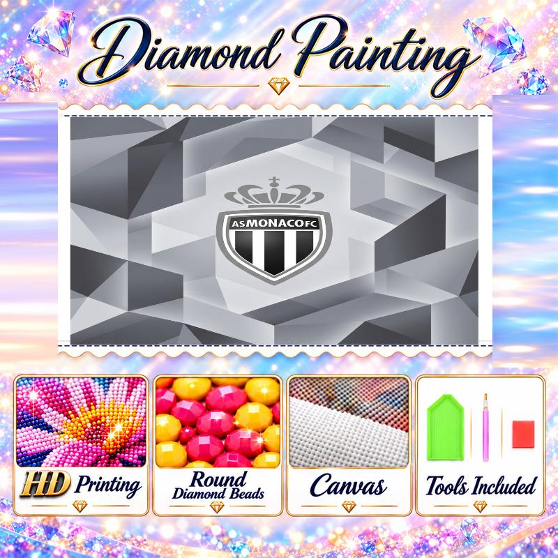 Monaco FC Diamond Painting Kit 5D Full Drill DIY Diamond Mosaic Wall Art Home Decor