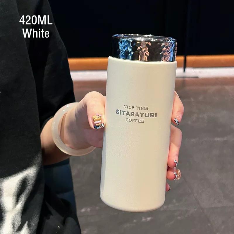 210ml/420ml Fashion Mini Double Stainless Steel Vacuum Flask With Bling Lid Portable Pocket Coffee Tea Thermos Mug Tumbler