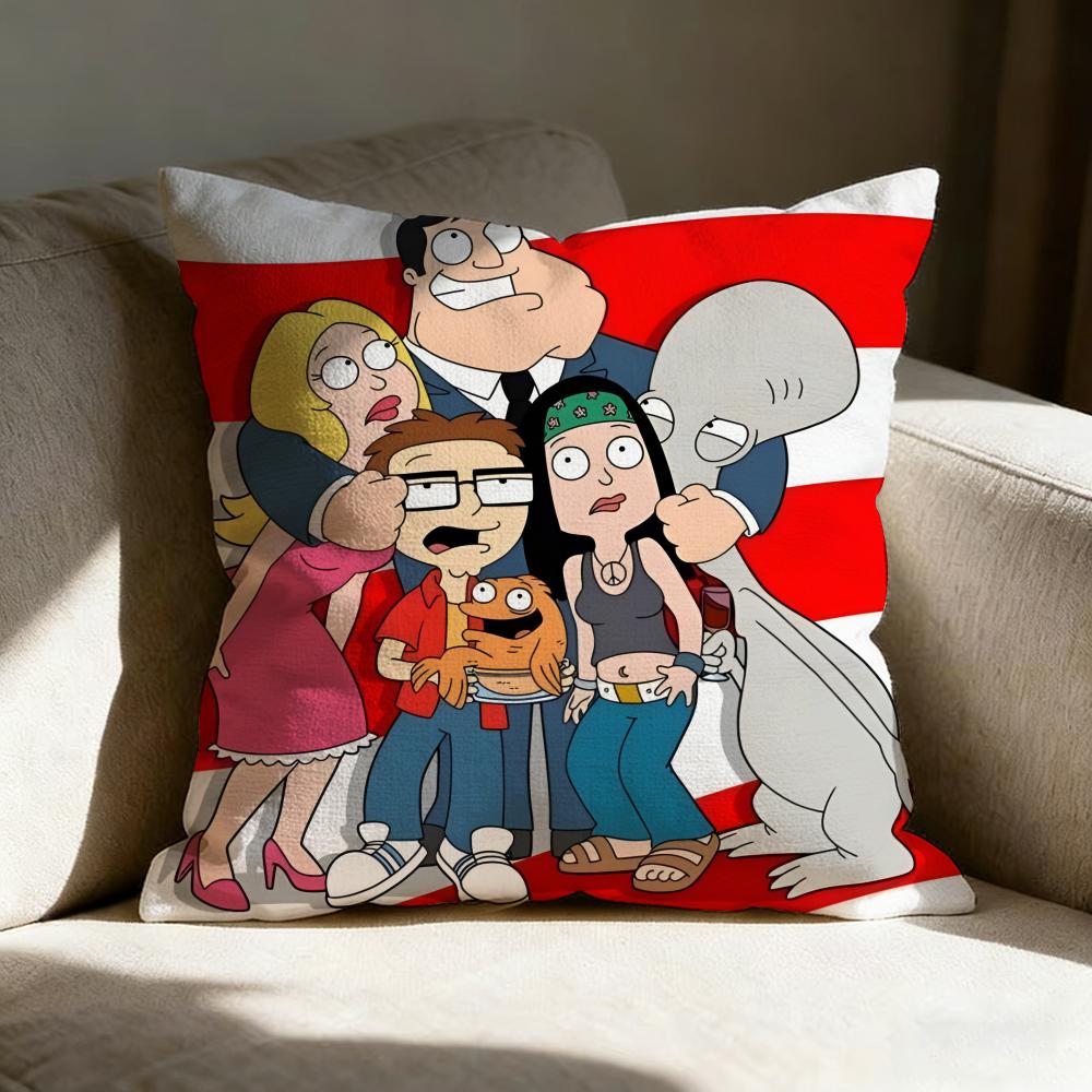 Aamerican Dad Animation Pillow Case Pillowcase Doublesided Printed Sofa Cushion Bedroom Headboard Pillow