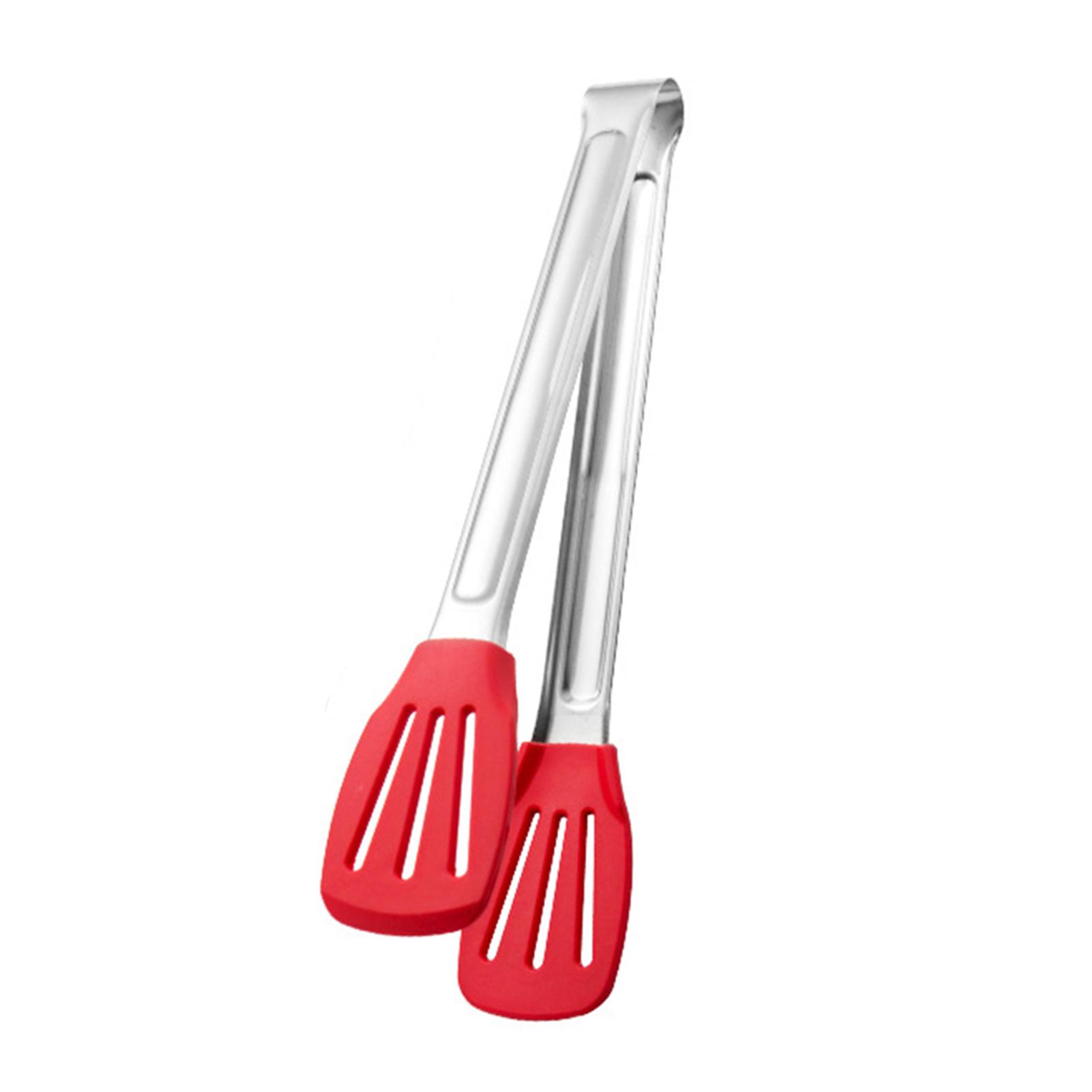 Щипцы для барбекю из нержавеющей стали с силиконовой головкой, многоцелевые зажимы для еды