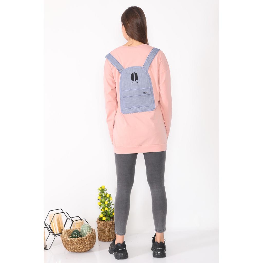 Bag Detailed Loose Design White Color Tunic