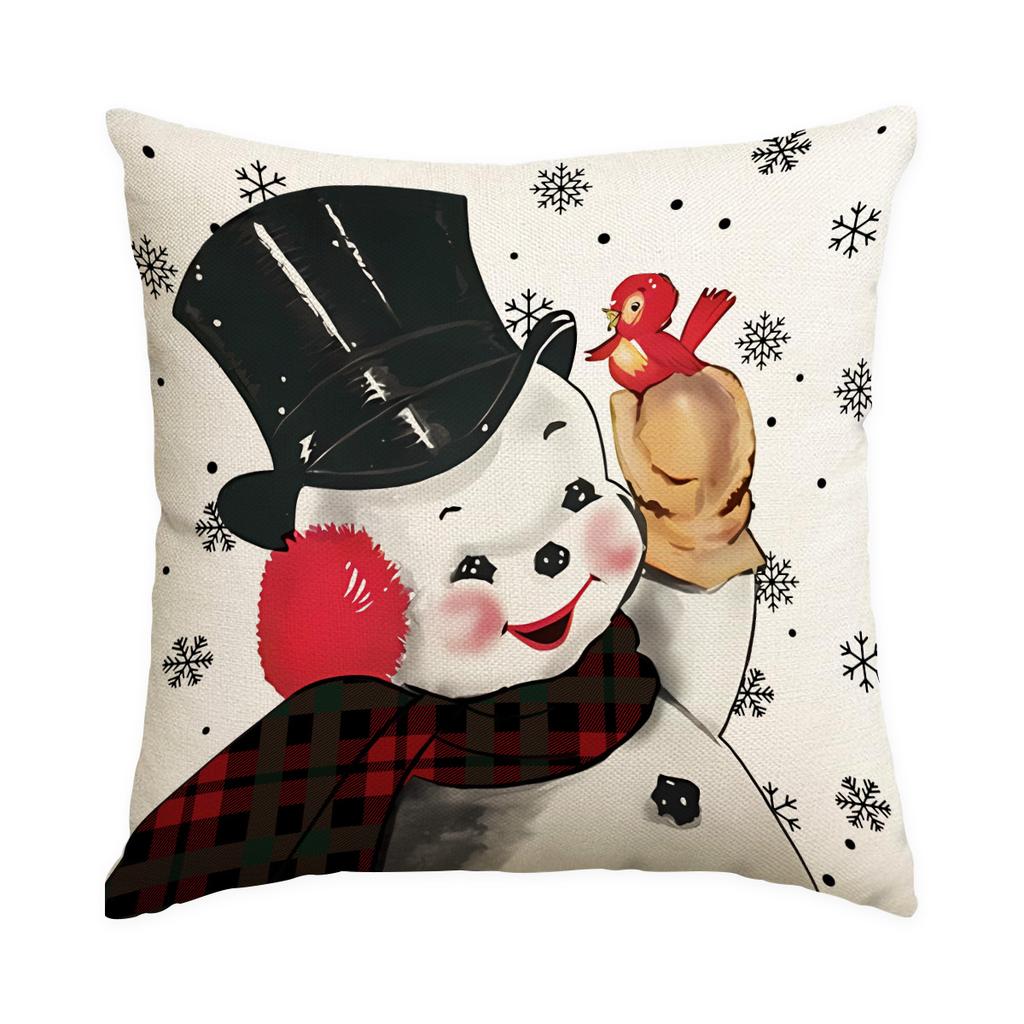 1/4Pcs Santa Claus, Snowman, Patterned Printed Pillowcase, Sofa Cushion Cover, Christmas Decoration, (Without Pillow Core)