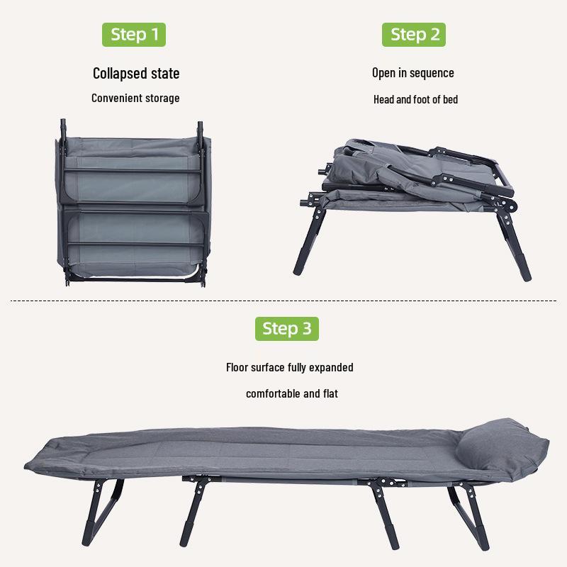 Portable Folding Single Bed for Office or Outdoor Use
