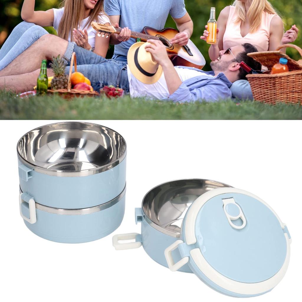 Edelstahl Mehrschichtige Lunchbox Isolierter Lebensmittelbehälter Großes Fassungsvermögen Tragbare Bento-Box Kreative Studenten-Mahlzeitaufbewahrung