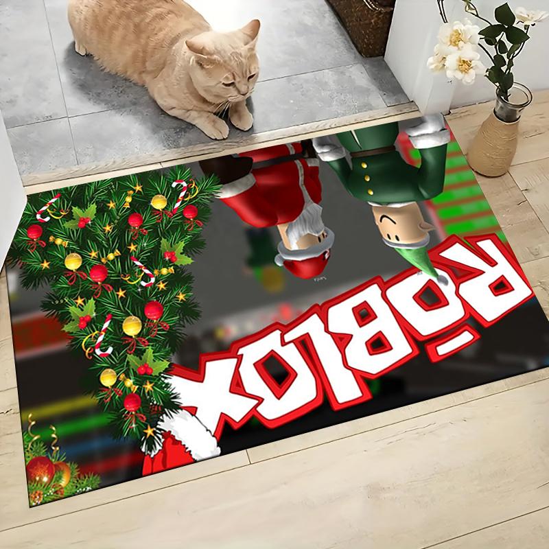 1Pc Elf Shelf Roblox Carpet Rug Soft Washable Antislip Home Living Room Sofa Mats Personalized Christmas Rug