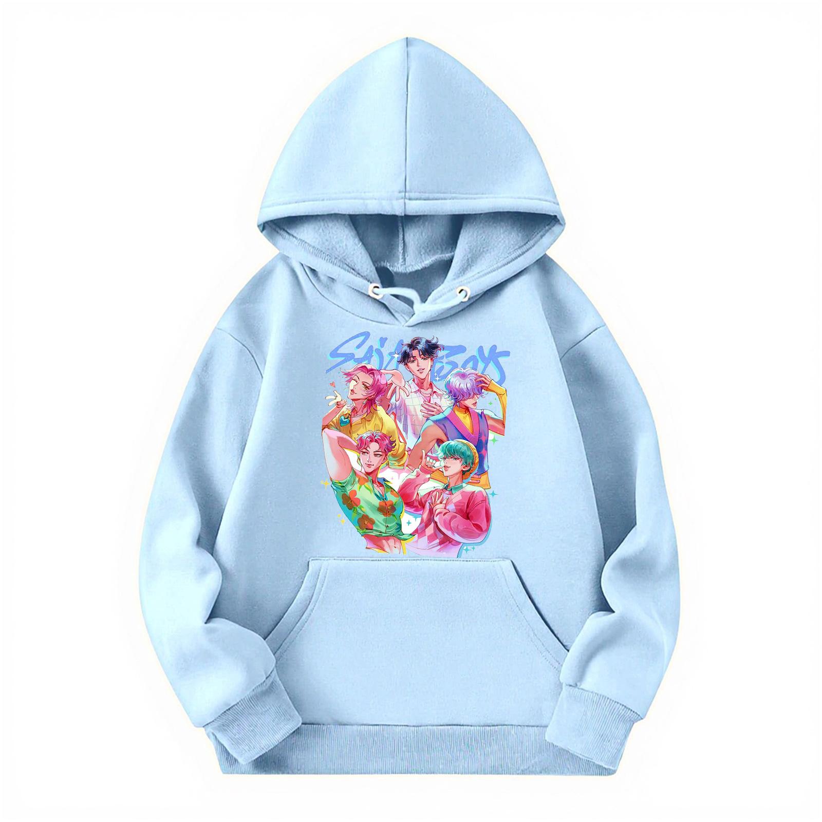 

Детский повседневный пуловер с круглым вырезом и принтом, с длинными рукавами и капюшоном 130