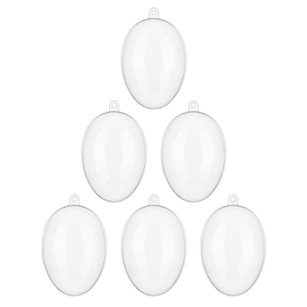 Set Of 6 Transparent Plastic Fillable Baubles Christmas Tree Hanging Ornaments Festival Home and Event Decoration