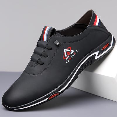 Új Cipők Férfiaknak Bőr Alkalmi Cipők Divat Szabadidős Lapos Cipők Utcai Cool Fűzős Bőr Sneaker