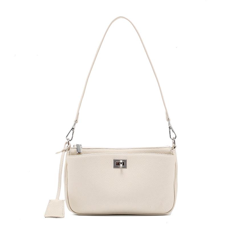 

Сумка через плечо из натуральной кожи, женская сумка, высококачественная и элегантная сумка на одно плечо, повседневная сумка с застежкой-кнопкой, маленькая квадратная сумка белый