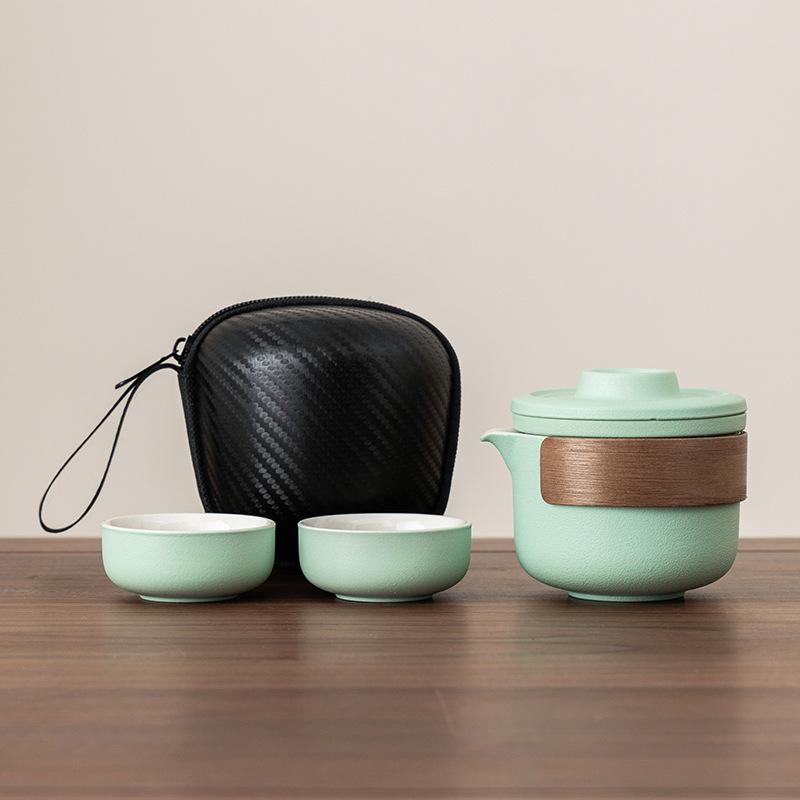 Portable Travel Teaware Sets Kung Fu Tea Maker Kuaike Cup Outdoor Portable Mini Luxury Holiday Gift Tea Set