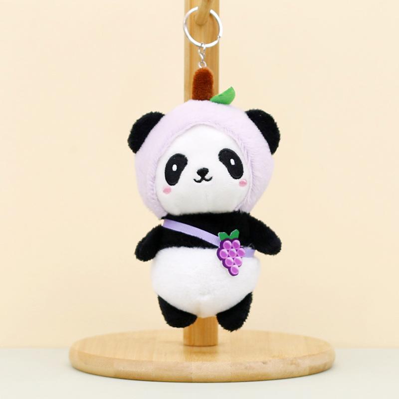 

Plush Panda Cute Keychain Toy Soft And Stuffed Animal Doll With Short Fur For Bags And Gifts 12cm Panda Grape