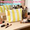 Large Capacity Waterproof PVC Travel Toiletry Bag with Striped Pattern and Tassel Zipper for Makeup Brushes and Accessories Storage Organizer