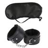YFFSFDC Restraint Eye Restraint Restraint Black Device, Handcuffs, Mask, Blindfold, Bracelet, Cuffs, Adjustable, Portable, Unisex,